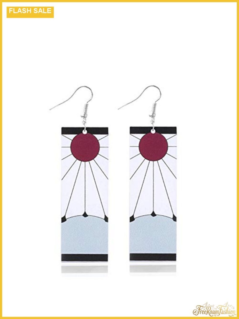Acrylic Hanafuda Drop Dangle Cosplay Earrings Anime Costume Accessories